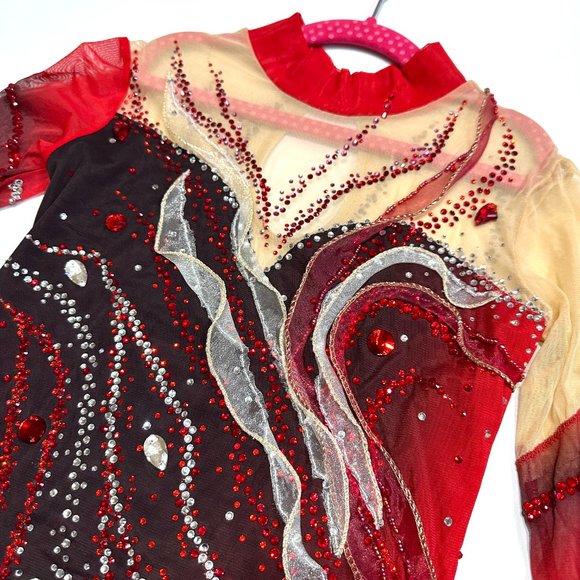 Used once Figure Skating Dress Size 12 (7~10T) with Hair Scrunchies 130~140cm - Picture 7 of 12